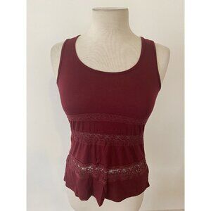 Wild Blue X Sadie Robertson Women’s Burgundy Red Tank Top S Peep Hole